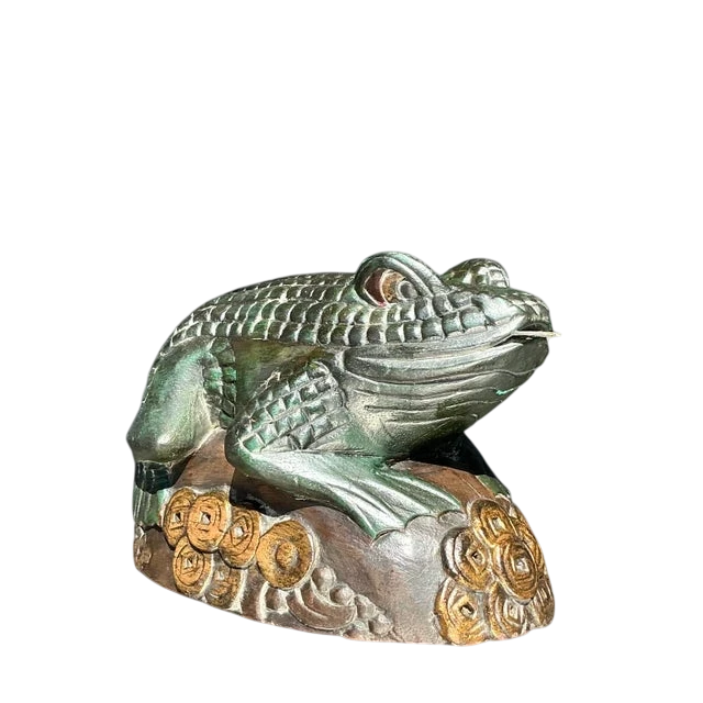 Vintage Boho Hand Carved Frog