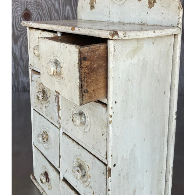 Antique Primitive Patinated Wall Cabinet - Side view