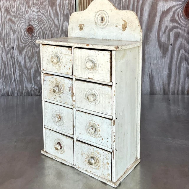 Antique Primitive Patinated Wall Cabinet - Back view