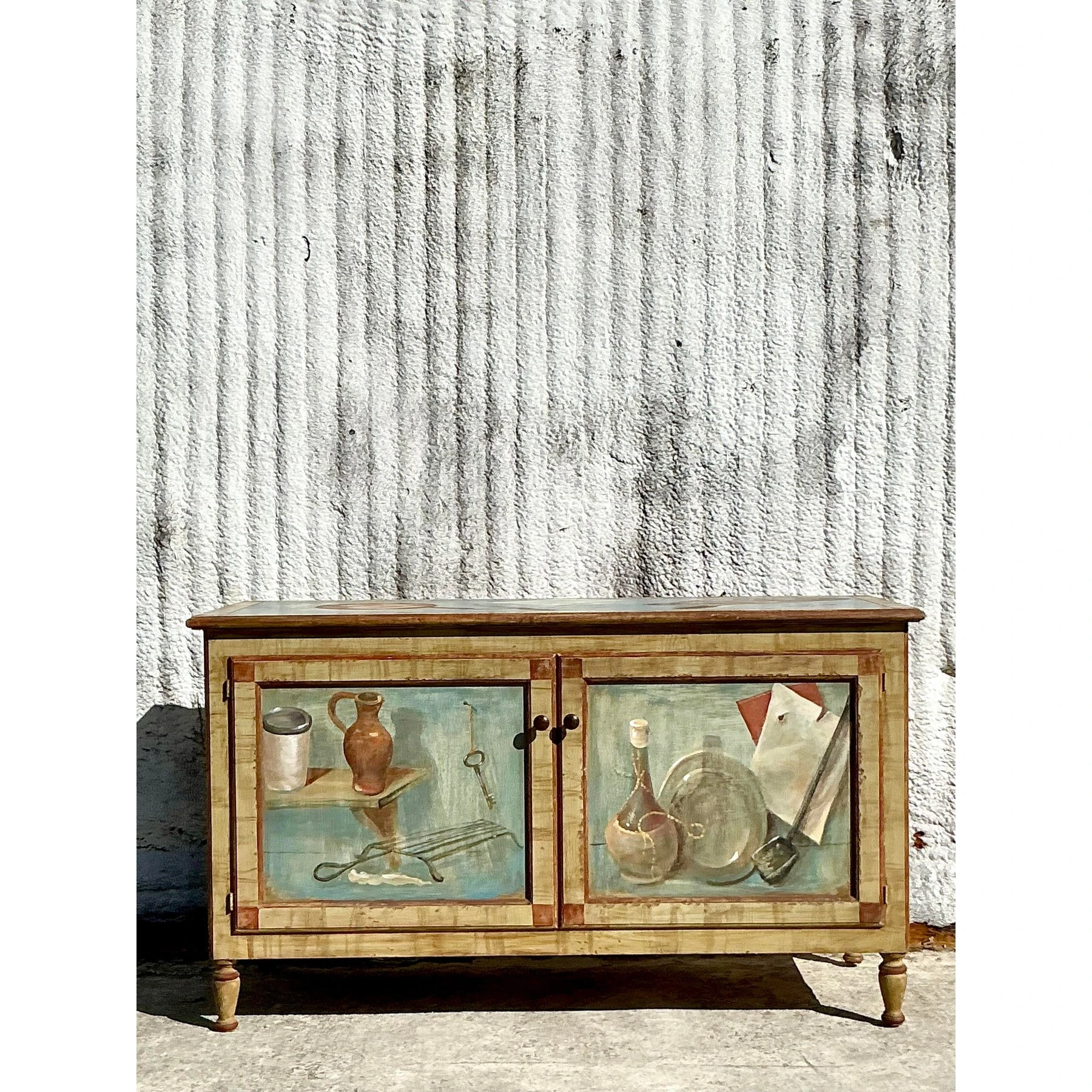 Vintage Regency Hand Painted Cabinet - Top view