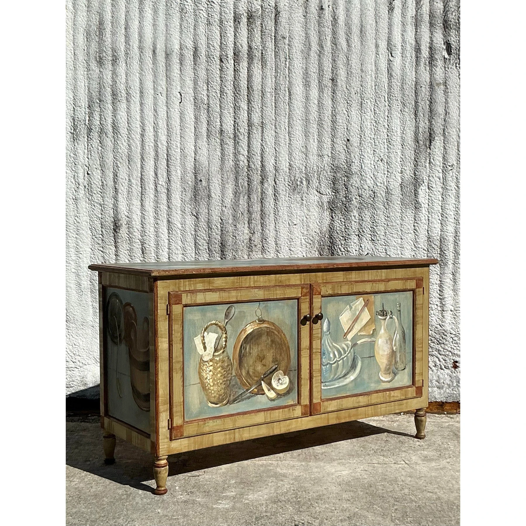 Late 20th Century Vintage Regency Hand Painted Cabinet - Back view