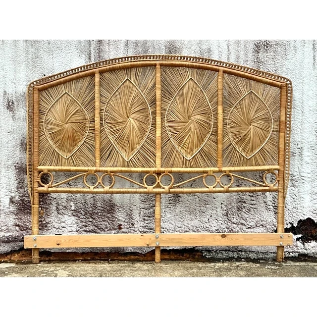 Coastal Woven Rattan King Headboard - Detail view