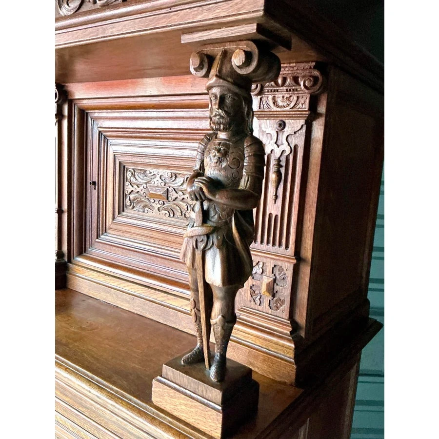 Vintage Boho Hand Carved Dutch Cabinet - Top view