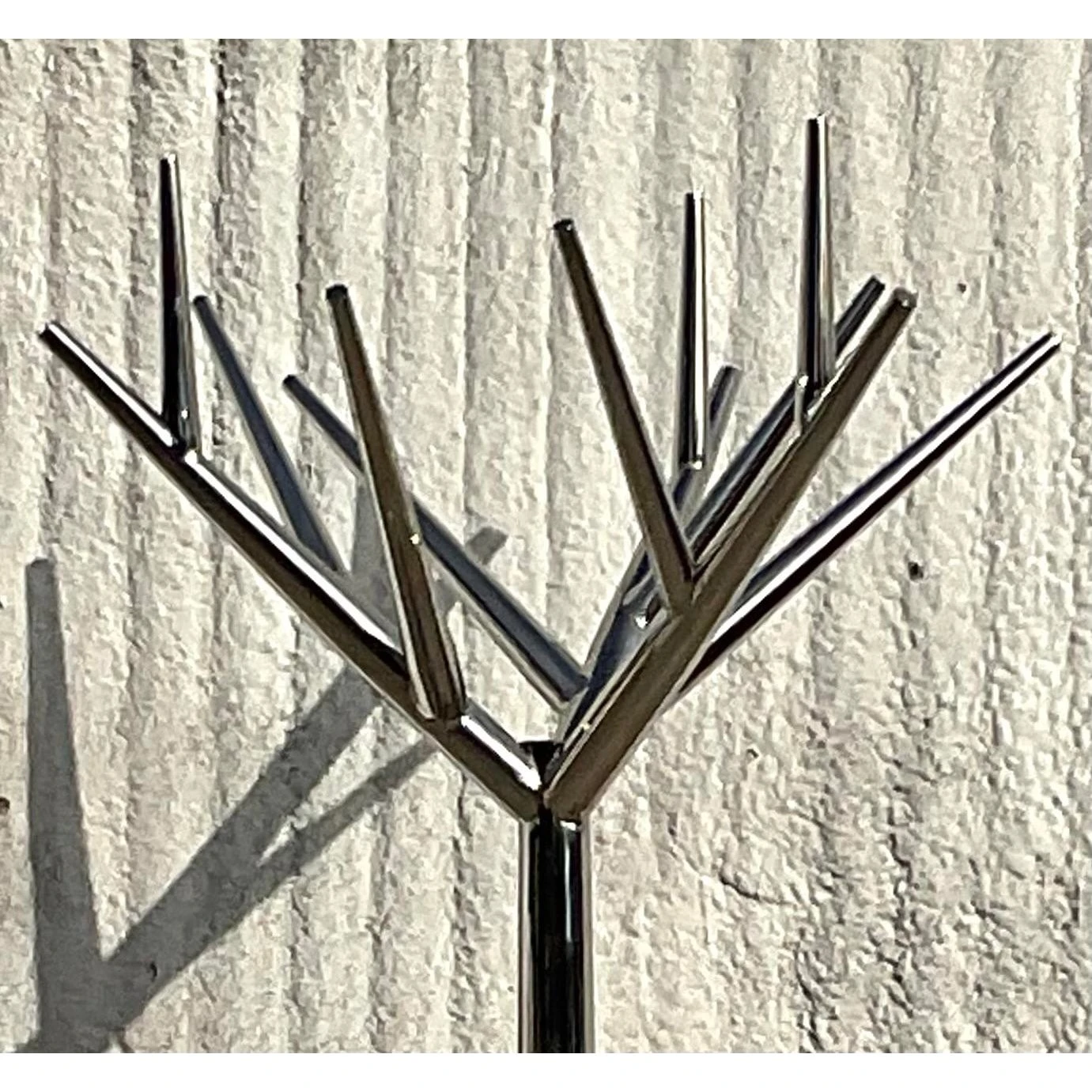 Vintage Contemporary Polished Chrome Tree Coat Rack - Top view