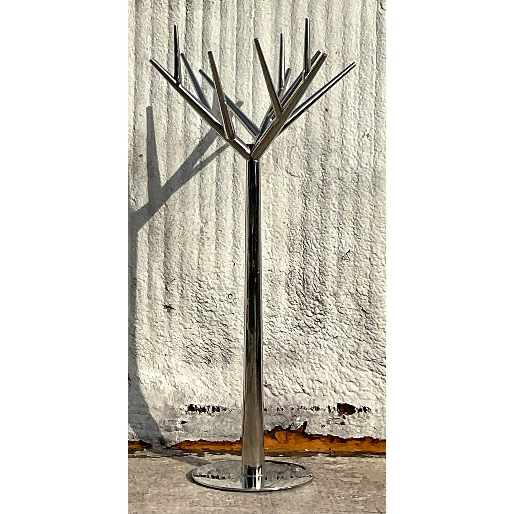 Vintage Contemporary Polished Chrome Tree Coat Rack - Top view