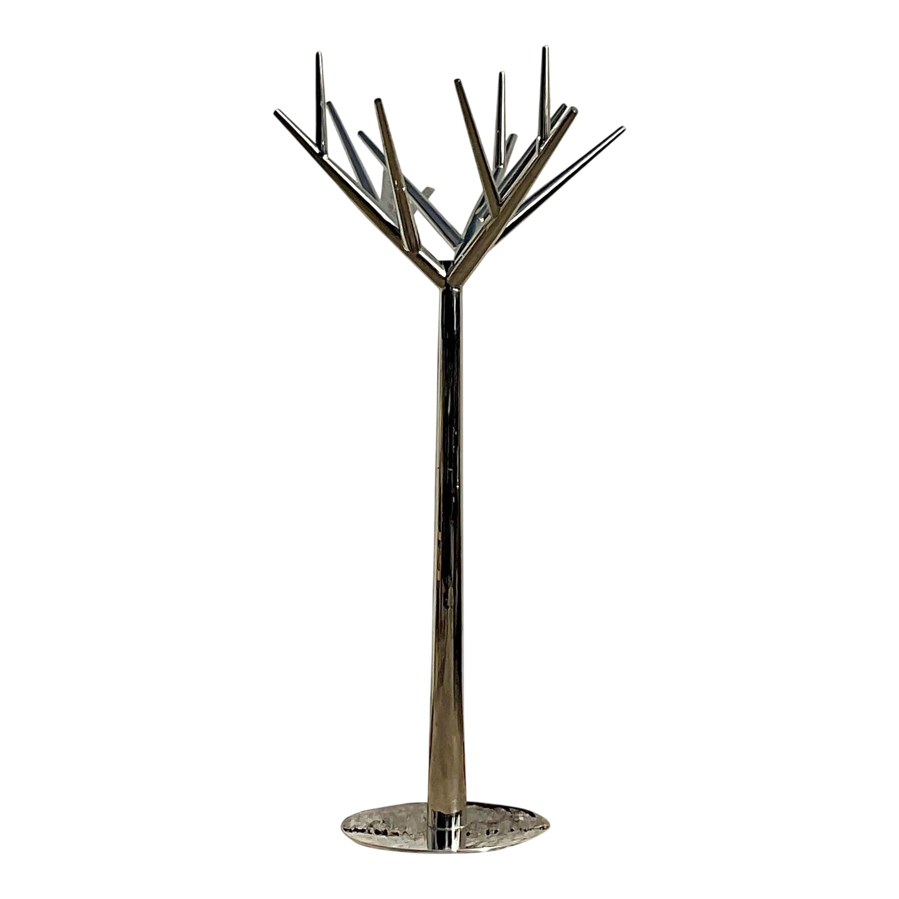 Vintage Contemporary Polished Chrome Tree Coat Rack