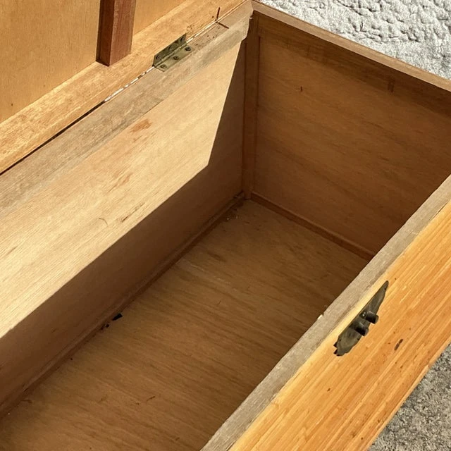 Vintage Coastal Pretzel Rattan Trunk - Top view