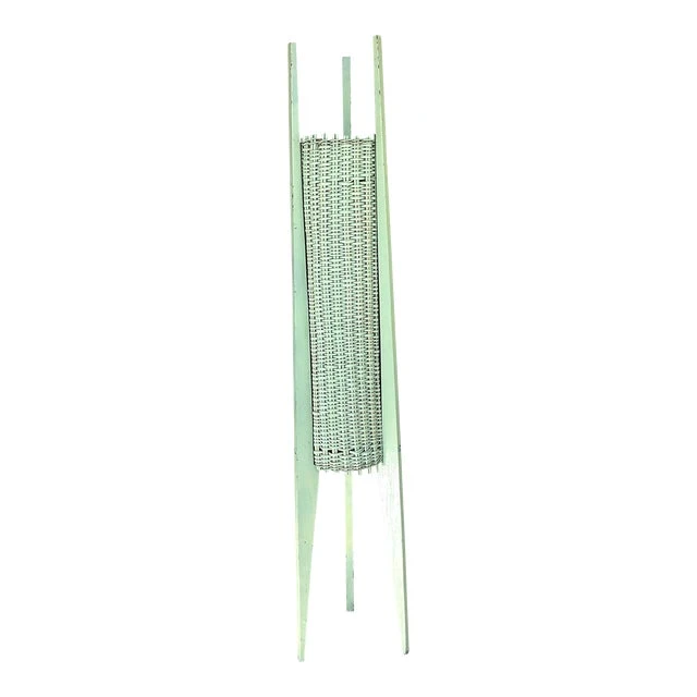 Vintage Coastal Mid-Century Modern Woven Rattan Table Lamp