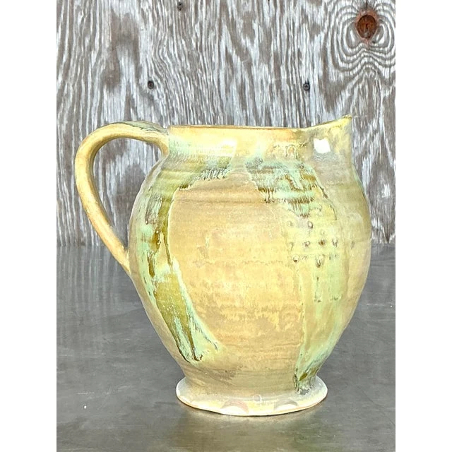 Vintage Boho Original Studio Pottery Pitcher - Detail view