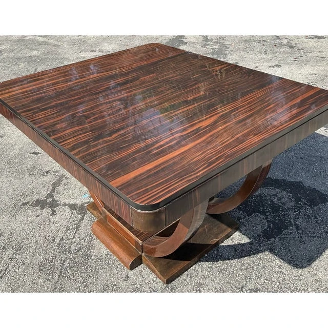 Vintage Deco Zebrawood Center Hall Table - Top view