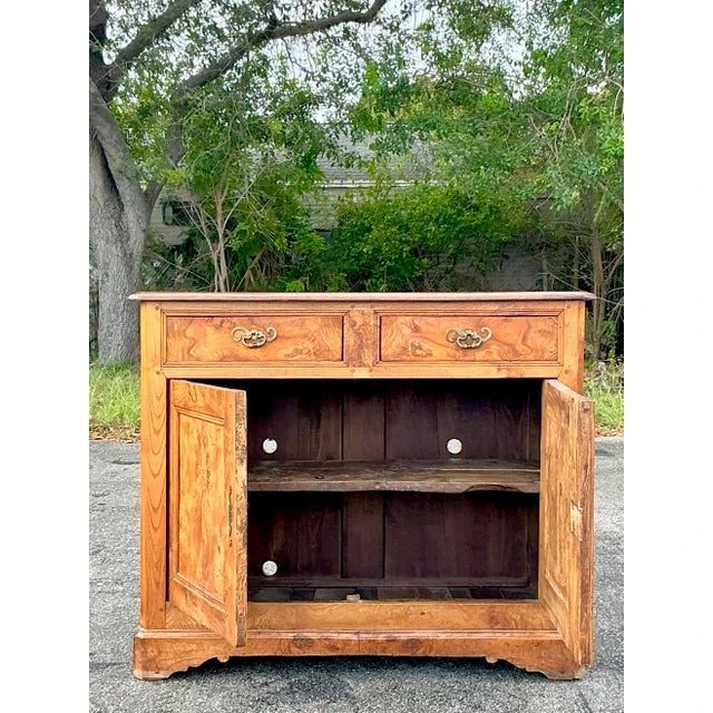 Vintage Boho 19th Century Burl Sideboard - Back view