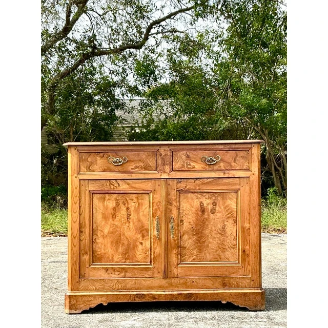 Vintage Boho 19th Century Burl Sideboard - Side view