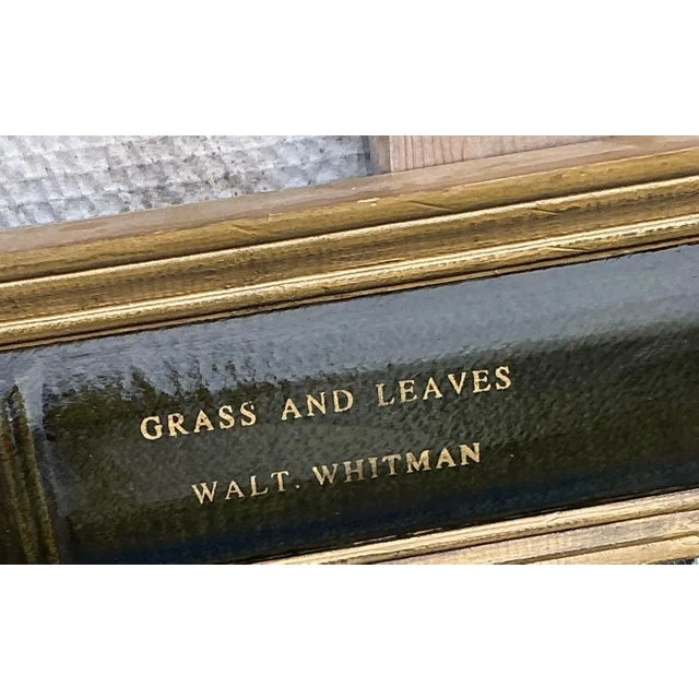 Vintage Regency Embossed Leather Books Mirror - Top view