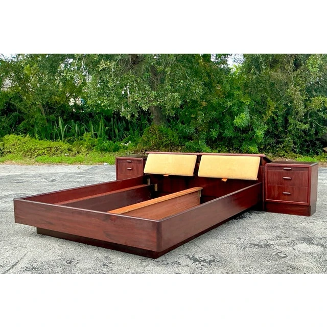 Vintage Drylund Rosewood Queen Bedframe - Top view