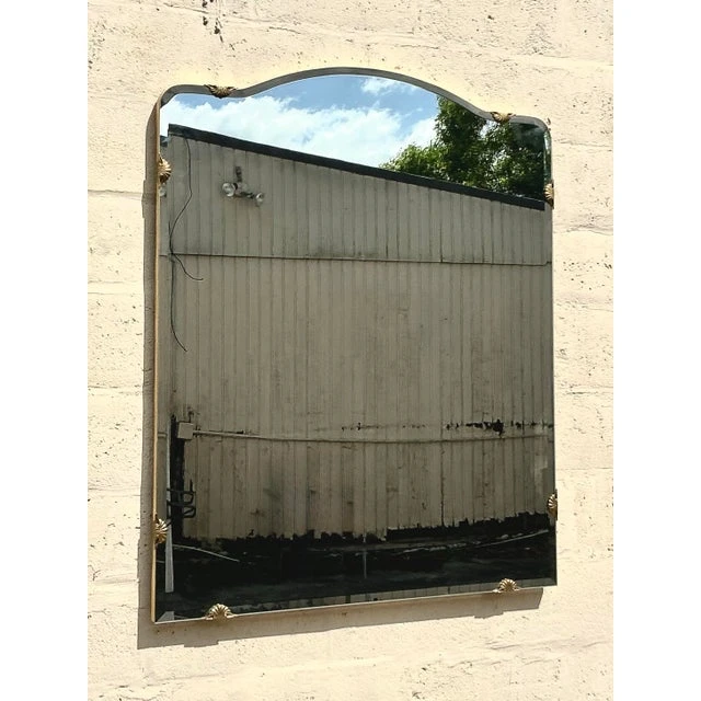 Vintage Regency Monumental Beveled Shield Mirror - Side view