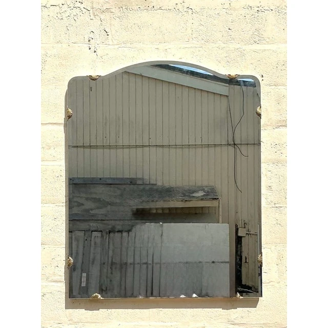 Vintage Regency Monumental Beveled Shield Mirror - Detail view