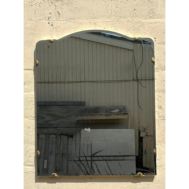 Vintage Regency Monumental Beveled Shield Mirror - Top view