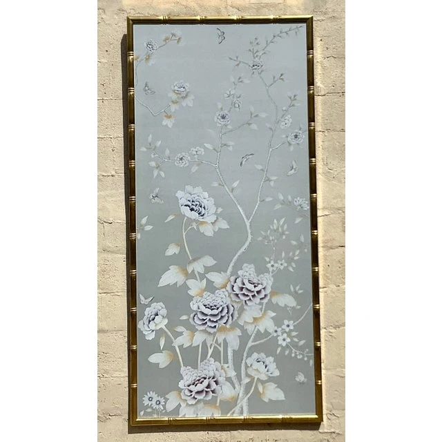Vintage Regency Degourney Framed Wallpaper Panel - Detail view