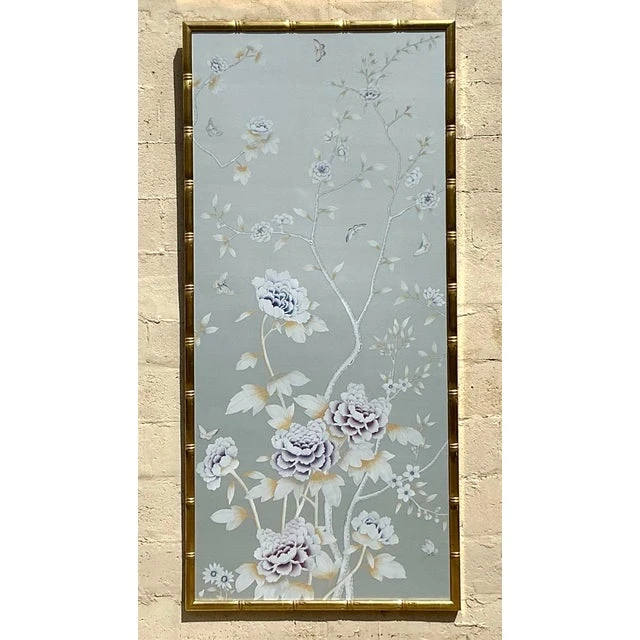 Vintage Regency Degourney Framed Wallpaper Panel - Back view