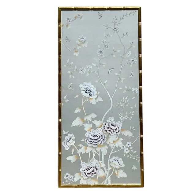Vintage Regency Degourney Framed Wallpaper Panel