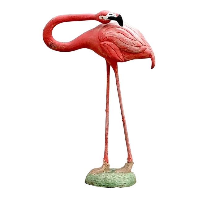 Vintage Mid-Century Modern Monumental Fiberglass Tall Flamingo