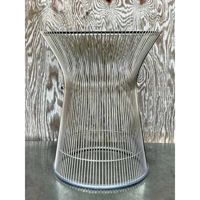Vintage Chrome Side Table After Platner - Side view