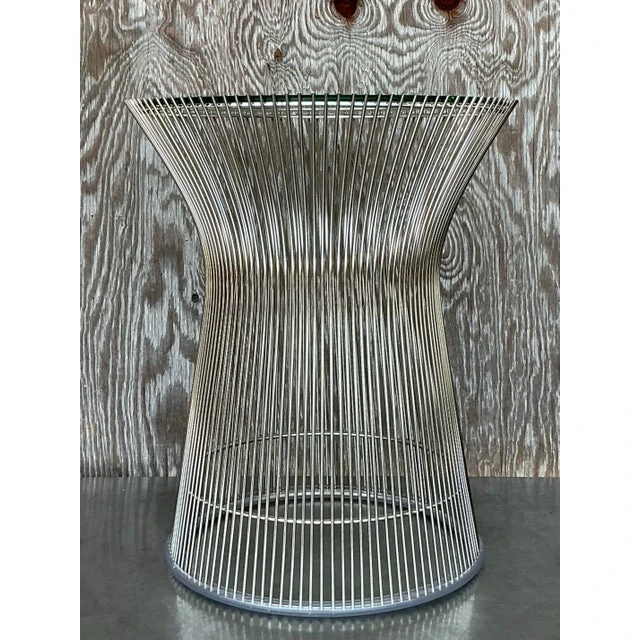 Vintage Chrome Side Table After Platner - Top view