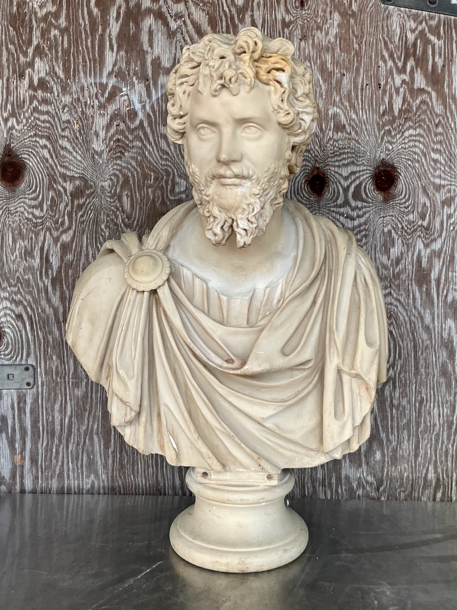 Vintage Grand Tour Resin Bust Of Man - Side view