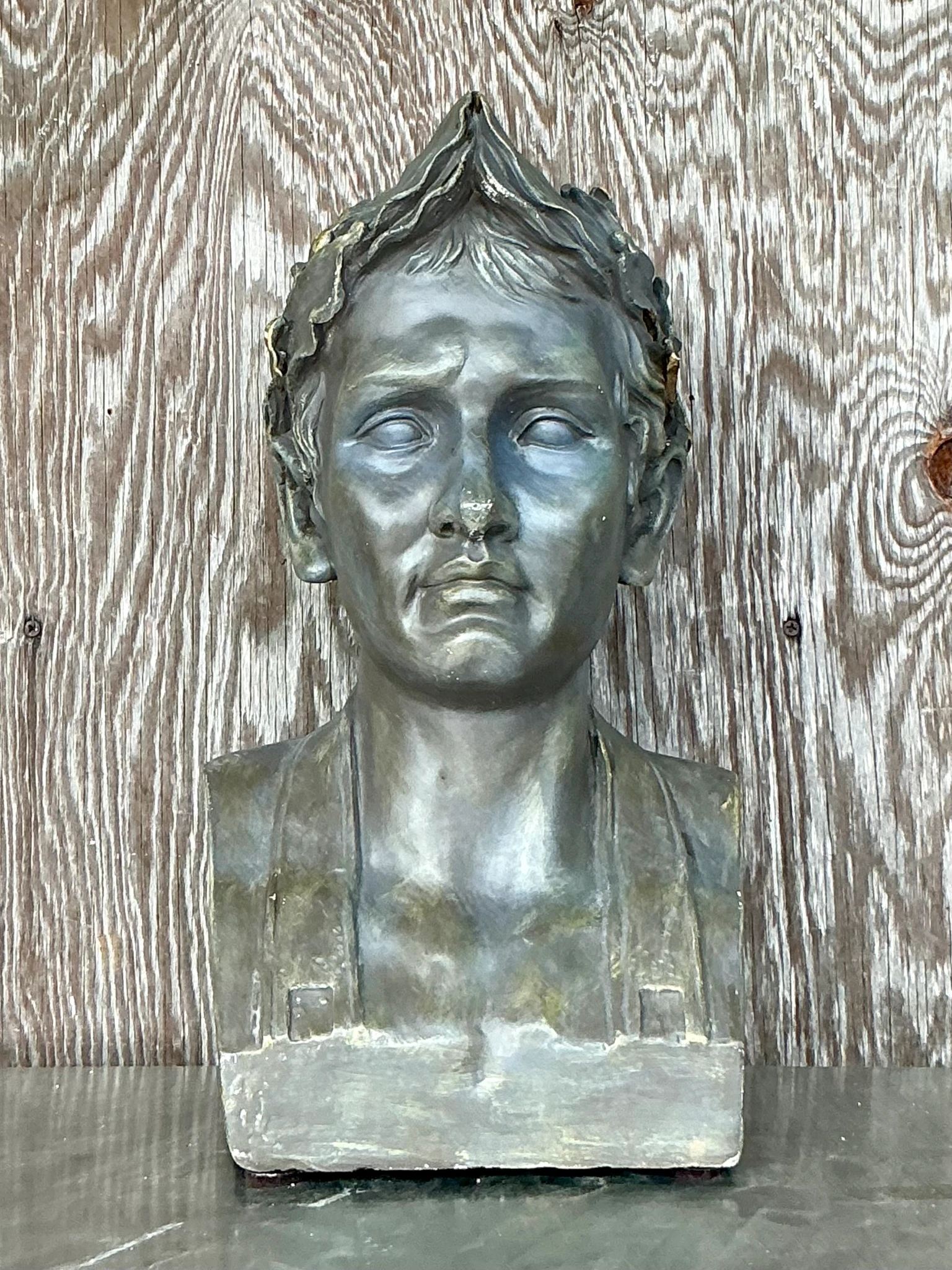 Vintage Boho Plaster Bust Of Napoleon - Detail view