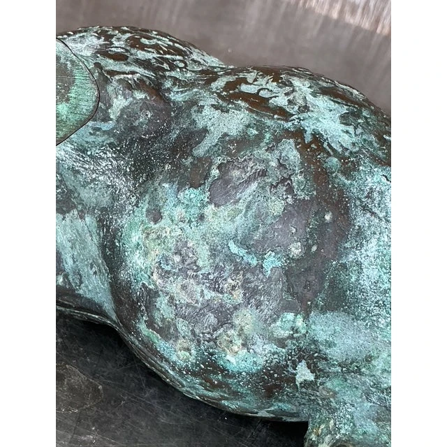 Vintage Asian Bronze Temple Rhino - Back view