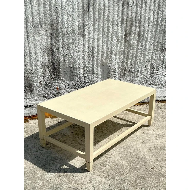 Vintage Boho Made Goods “Jarin” Grasscloth Coffee Table - Detail view