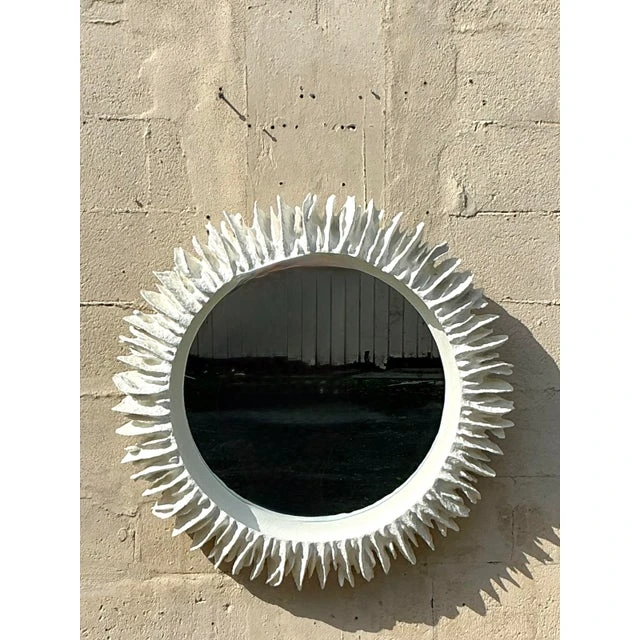 Vintage Boho Made Goods “Serrat” Faux Coral Mirror - Side view