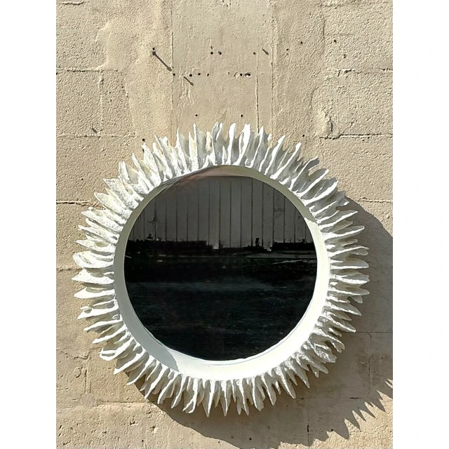 Vintage Boho Made Goods “Serrat” Faux Coral Mirror - Detail view