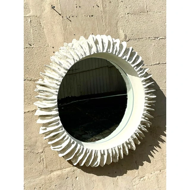 Vintage Boho Made Goods “Serrat” Faux Coral Mirror - Back view
