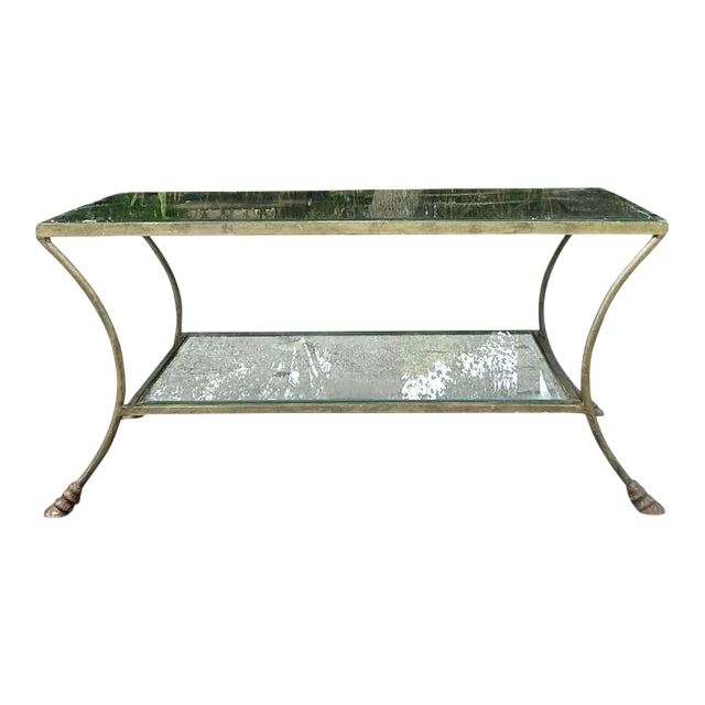 Vintage Regency Brass Hoof Coffee Table