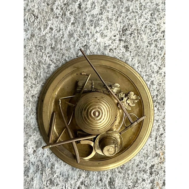 Vintage Boho Brass Honey Pot - Side view