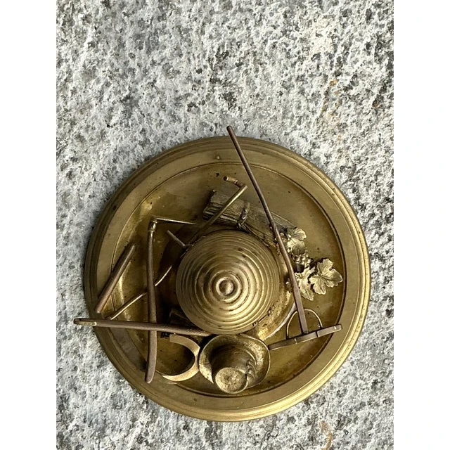 Vintage Boho Brass Honey Pot - Back view