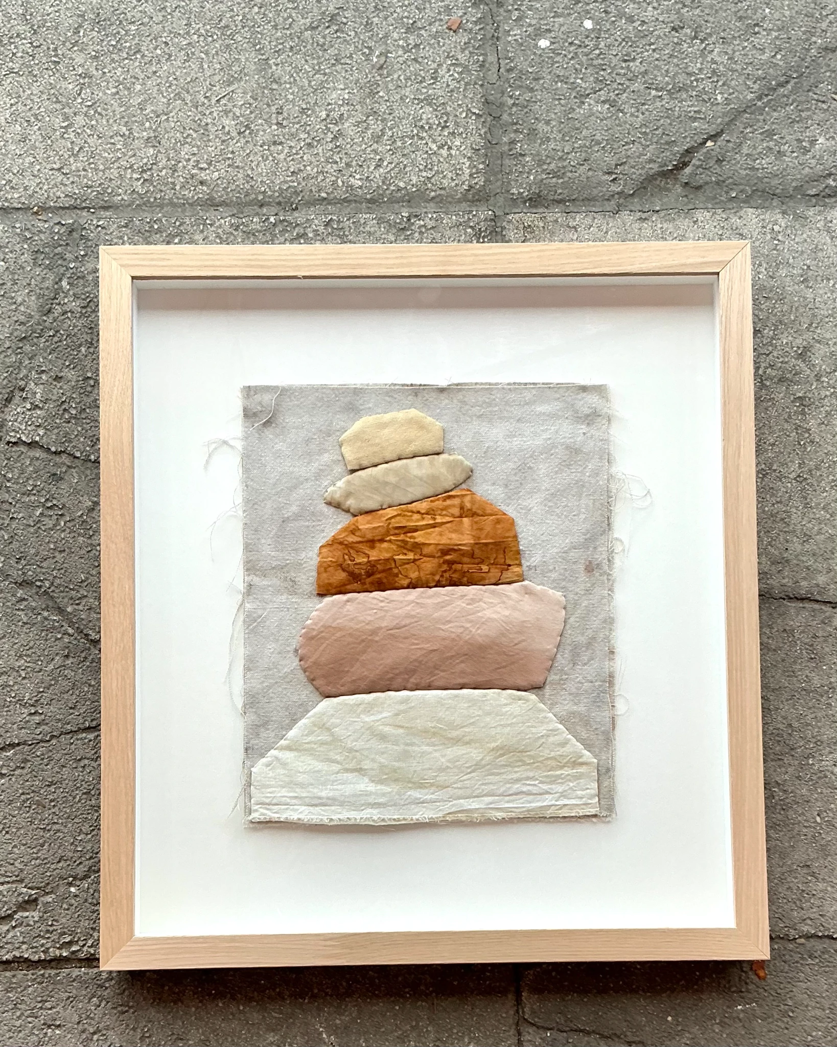 Vintage Boho Original Textile Art - Top view