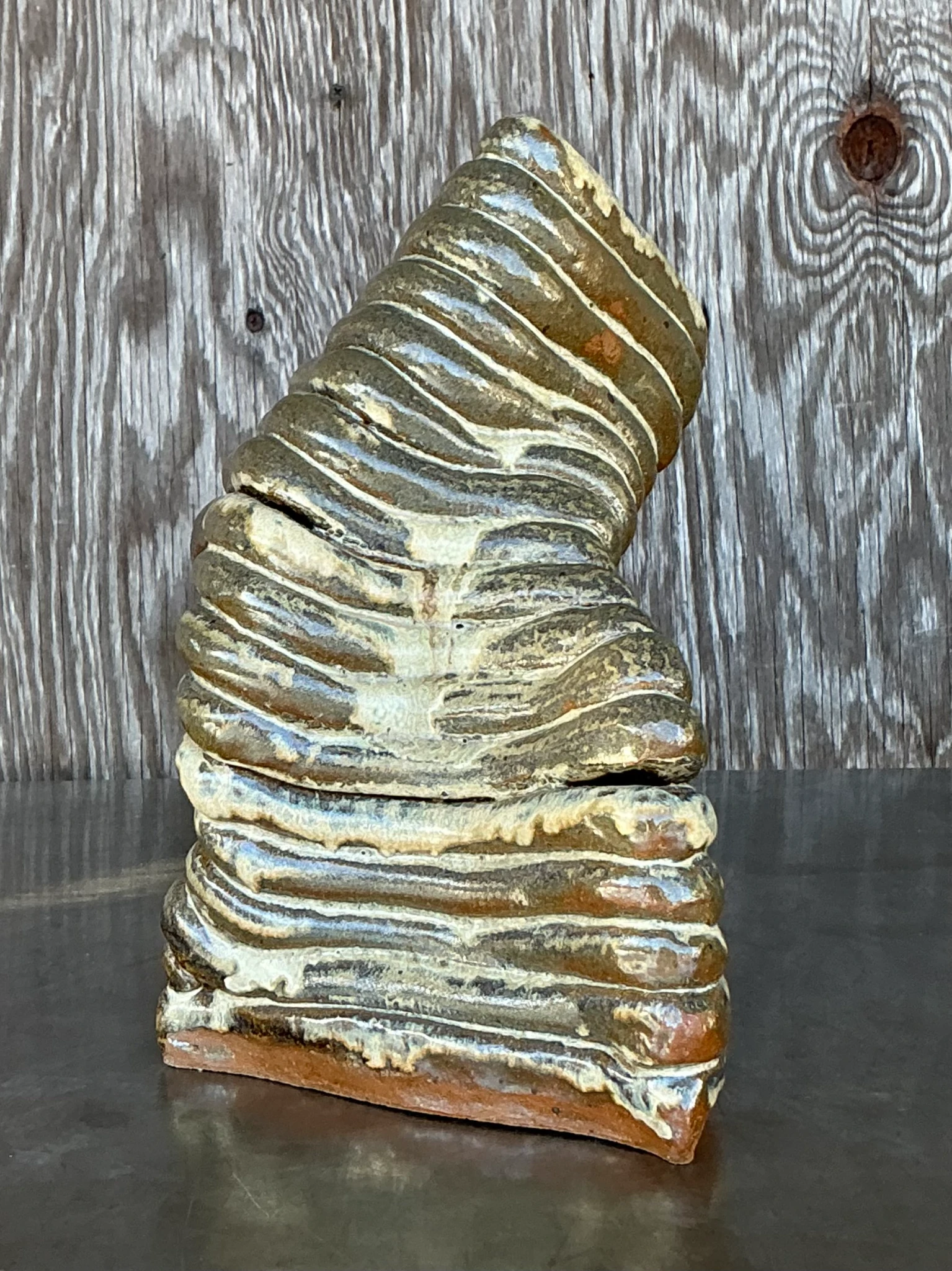 Vintage Boho Original Coil Vase - Top view