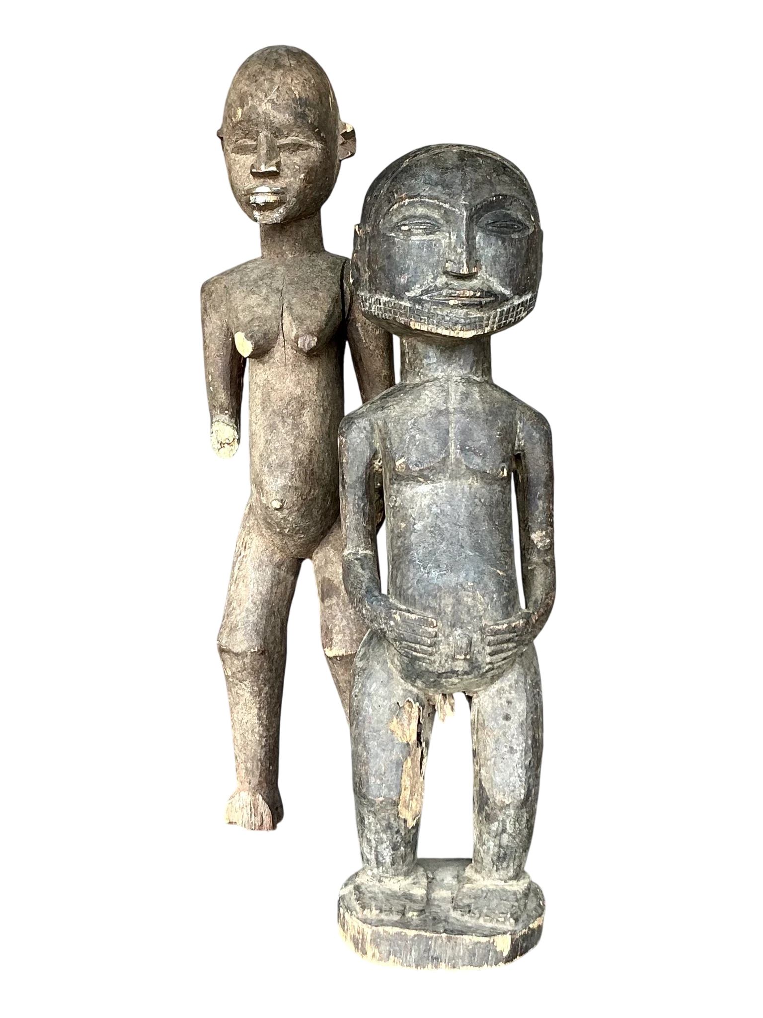 Vintage Boho Tribal African Carved Figures - Set Of 2
