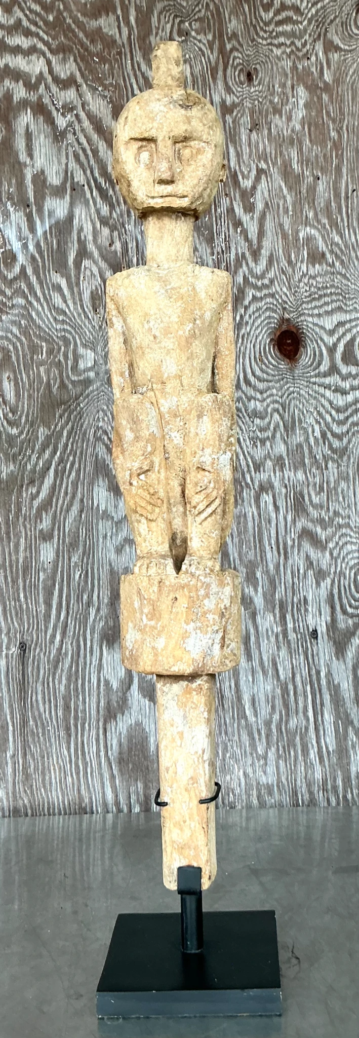 Vintage Boho Tribal African Carved Figure - Back view