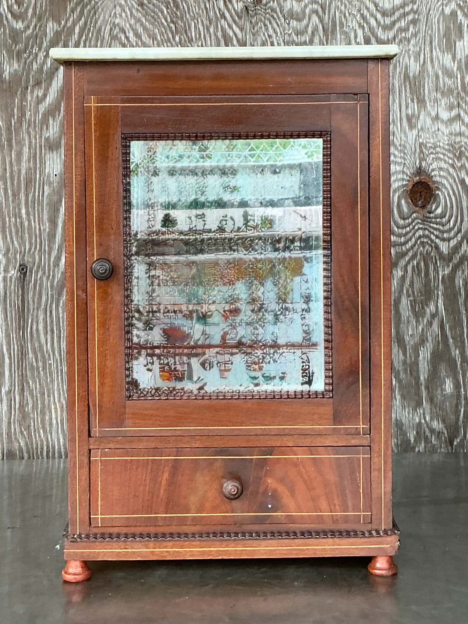Vintage Petite Cabinet with Inset Mirror  - Side view