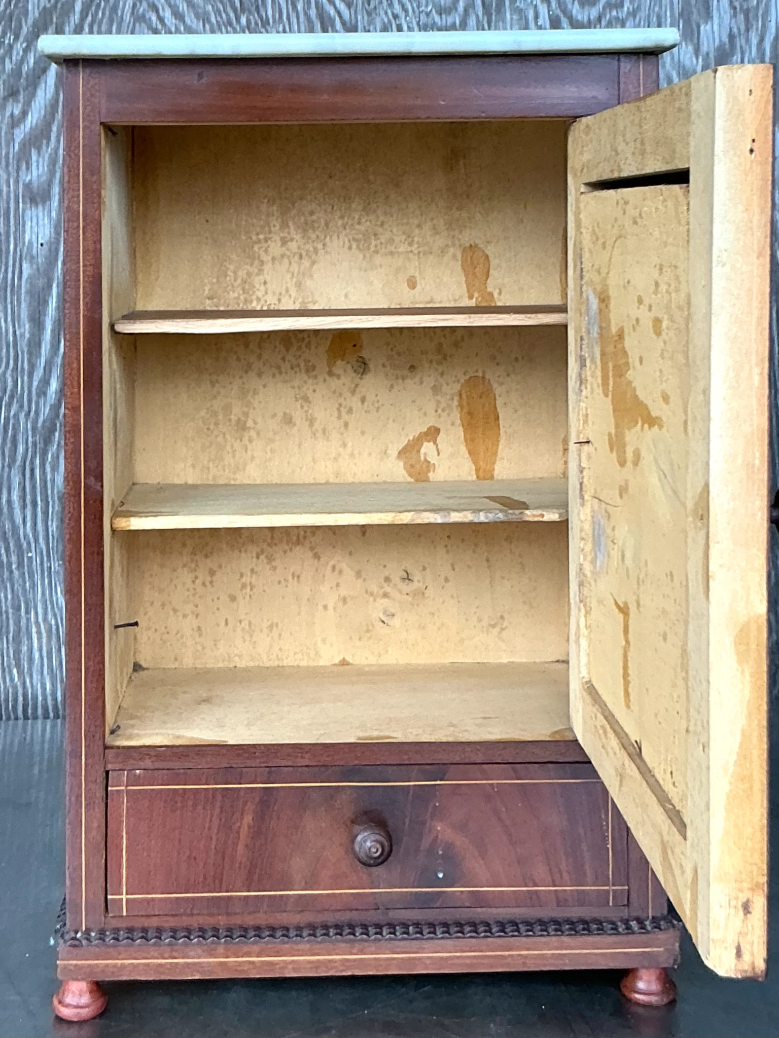 Vintage Petite Cabinet with Inset Mirror  - Back view