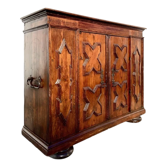 Antique Boho 19th Century Carved Wood Cabinet
