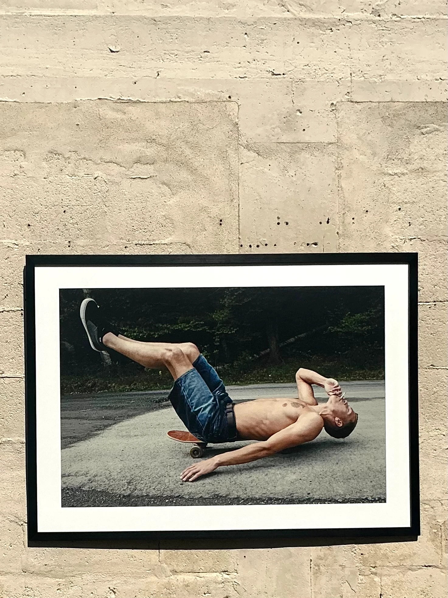 Vintage Boho Original Photograph of Skateboarder  - Detail view