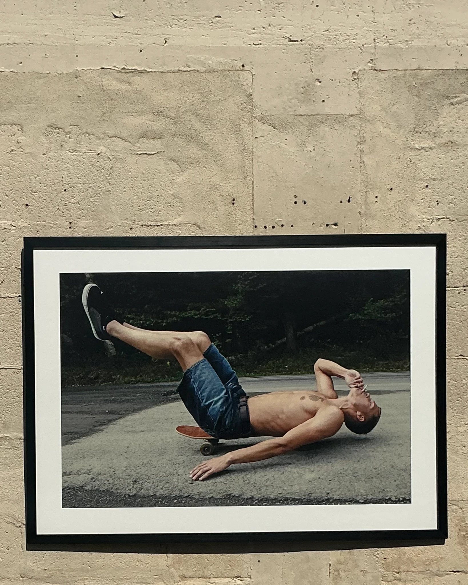 Vintage Boho Original Photograph of Skateboarder  - Back view