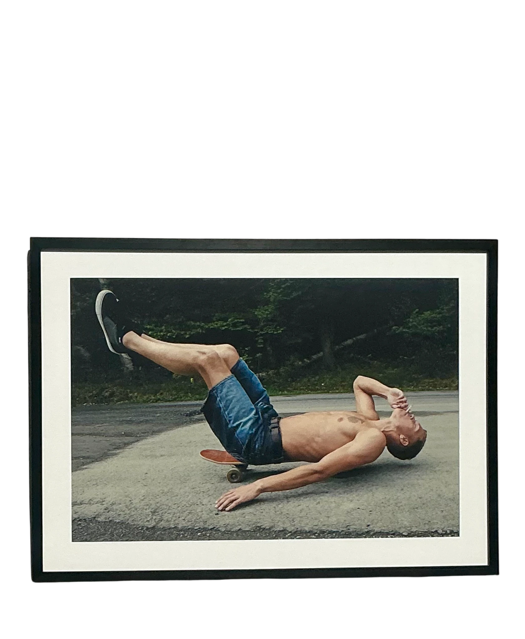 Vintage Boho Original Photograph of Skateboarder 