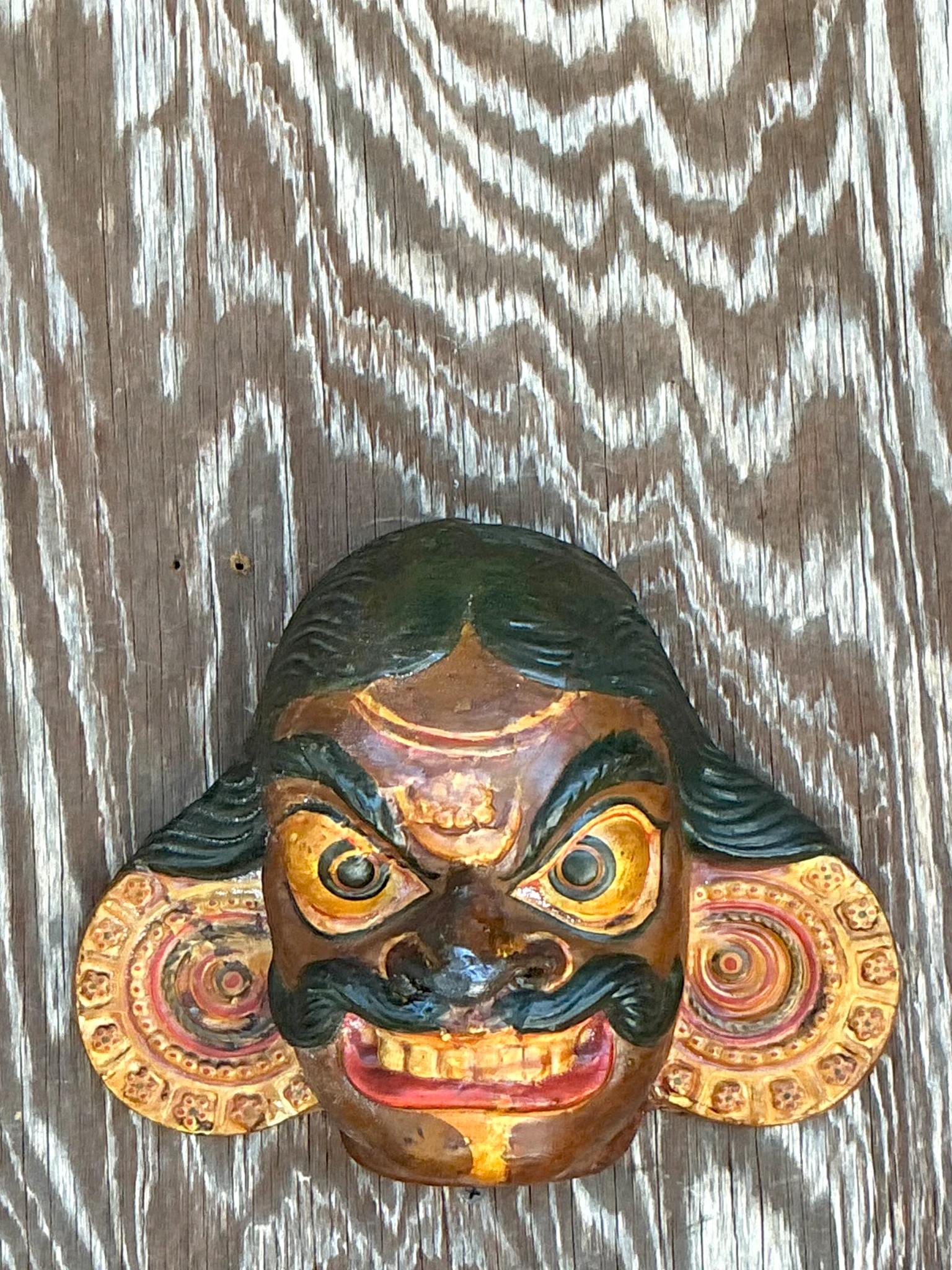 Vintage Boho Tribal Mask  - Detail view