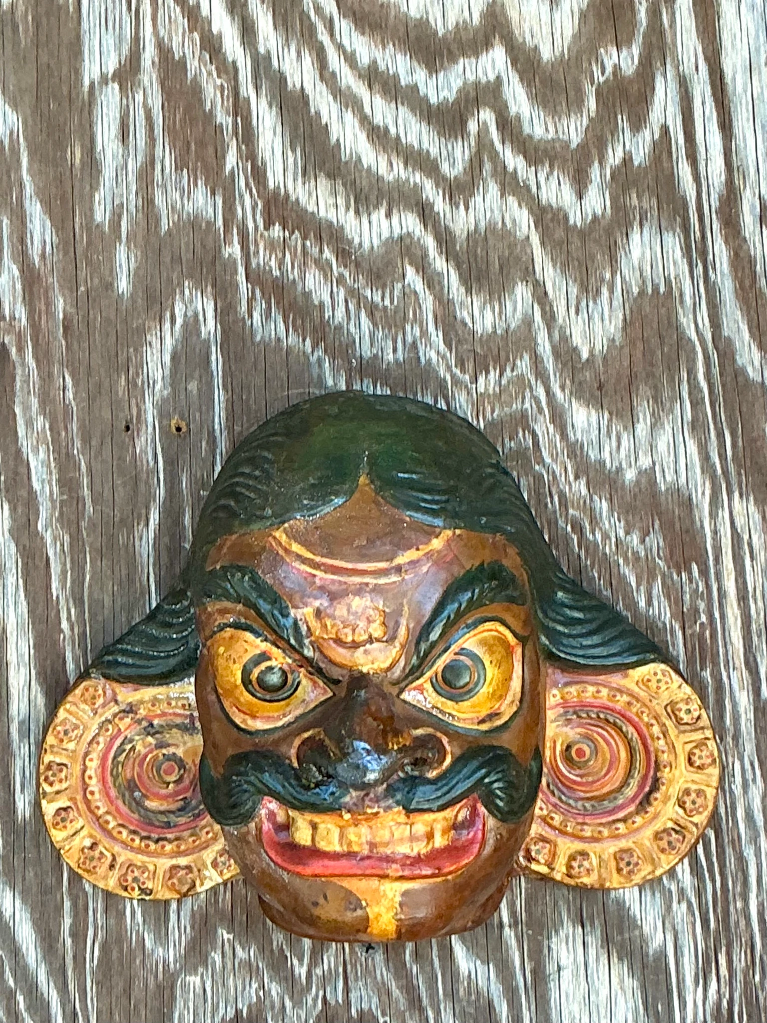 Vintage Boho Tribal Mask  - Side view
