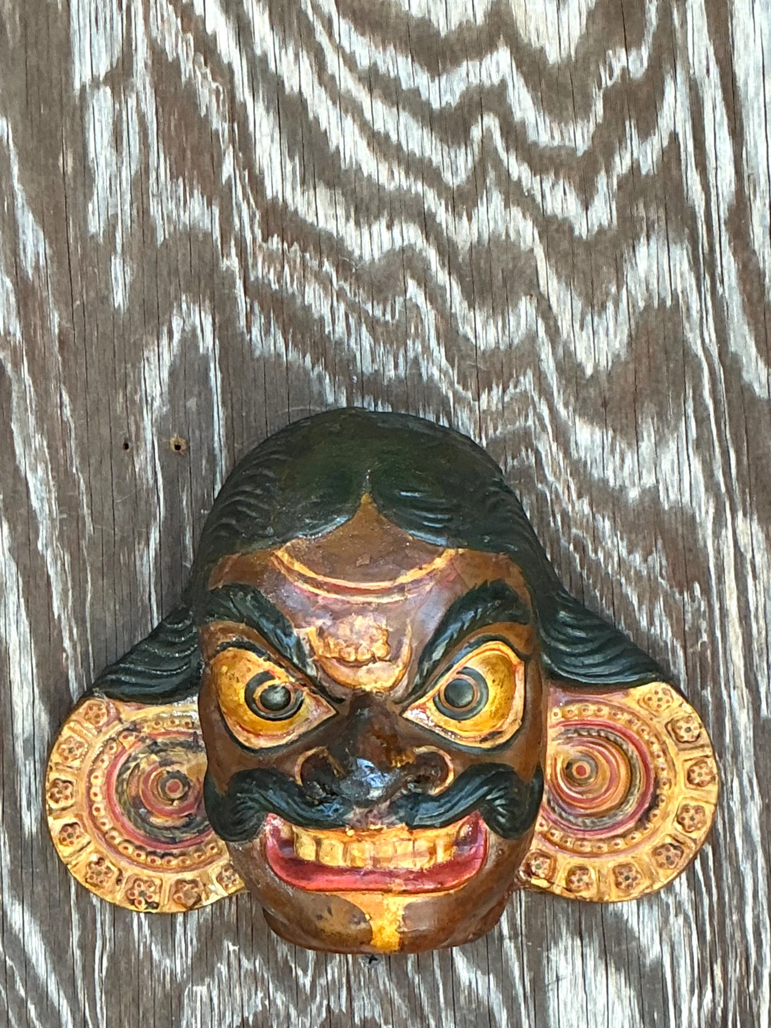 Vintage Boho Tribal Mask  - Back view